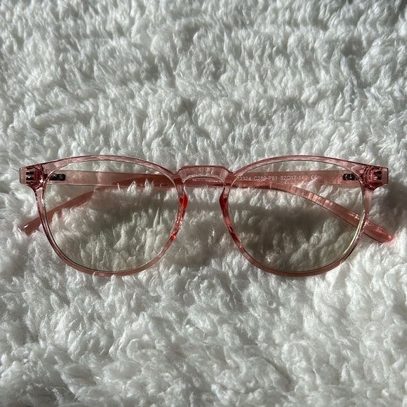 Pink Round Blue Light Glasses - Picture 1 of 3
